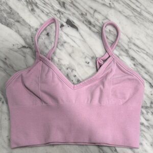 ALO Yoga Pink Seamless V-Neck Bralette